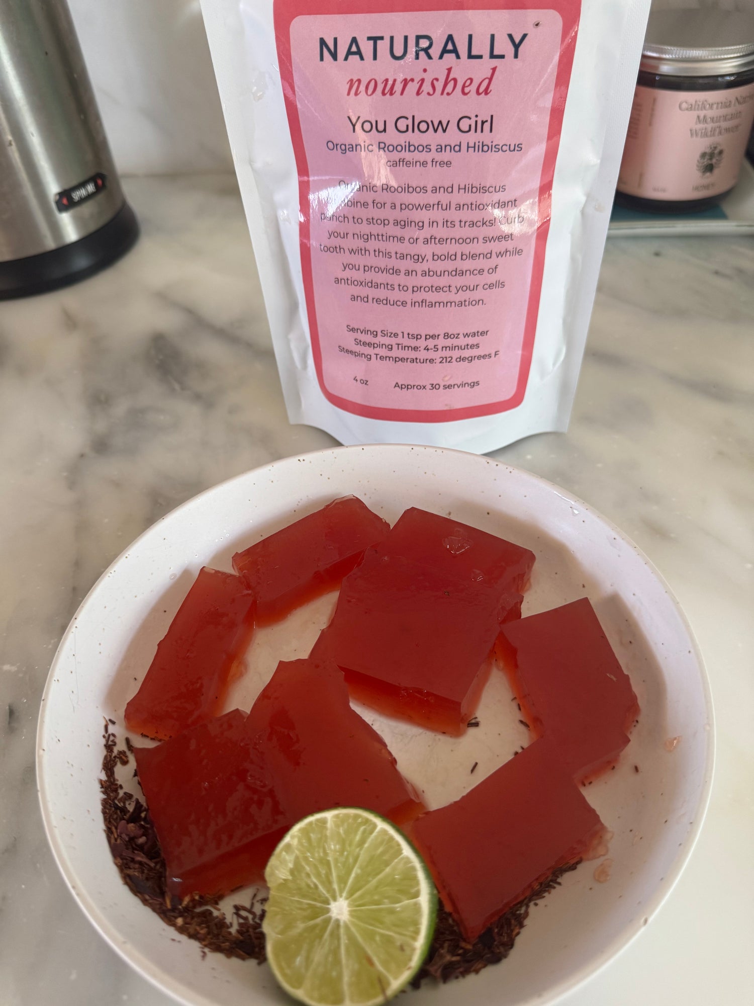 You Glow Girl Rooibos Hibiscus Jello