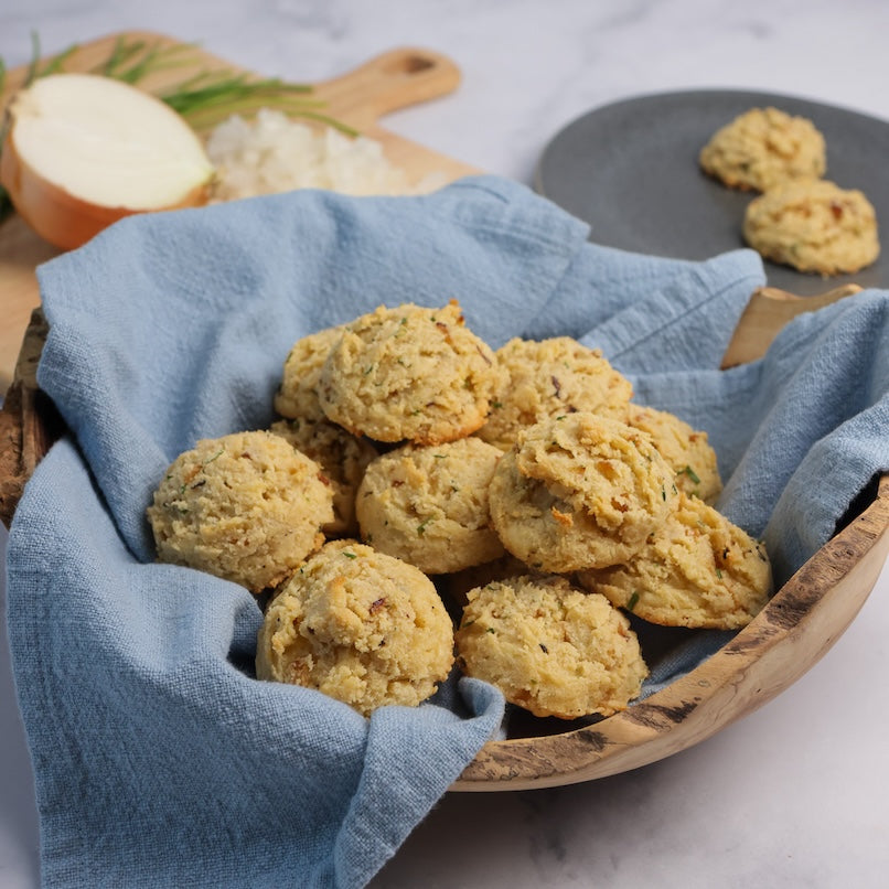 Keto Cheddar Onion Biscuits