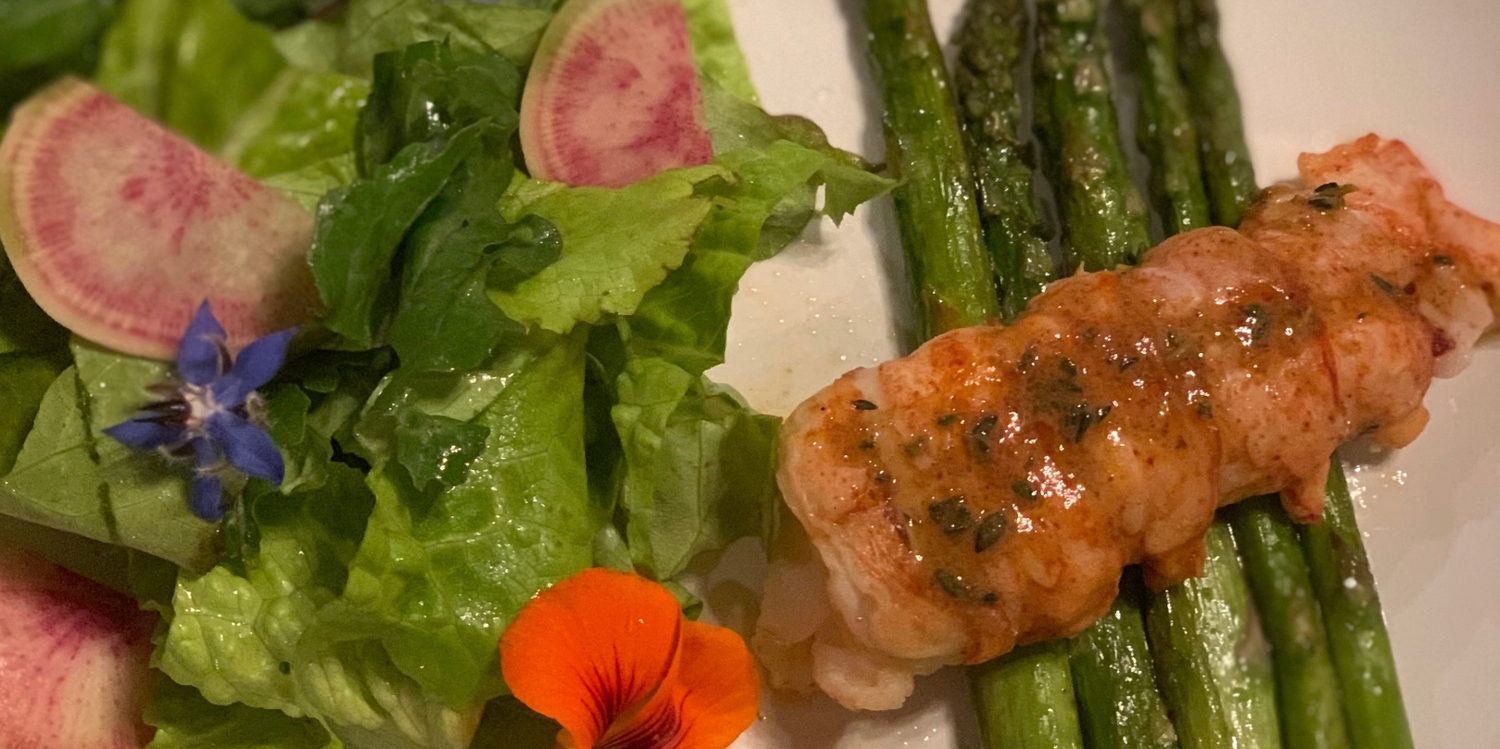 Broiled Lobster with Thyme Butter Sauce