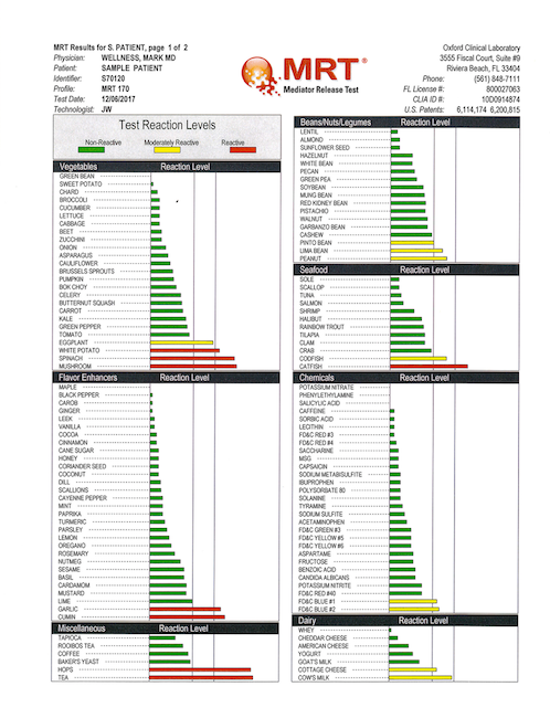 MRT Inflammatory Food Panel