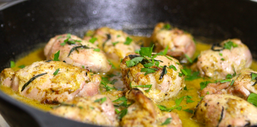 Chicken Thighs in Mustard Cream Sauce