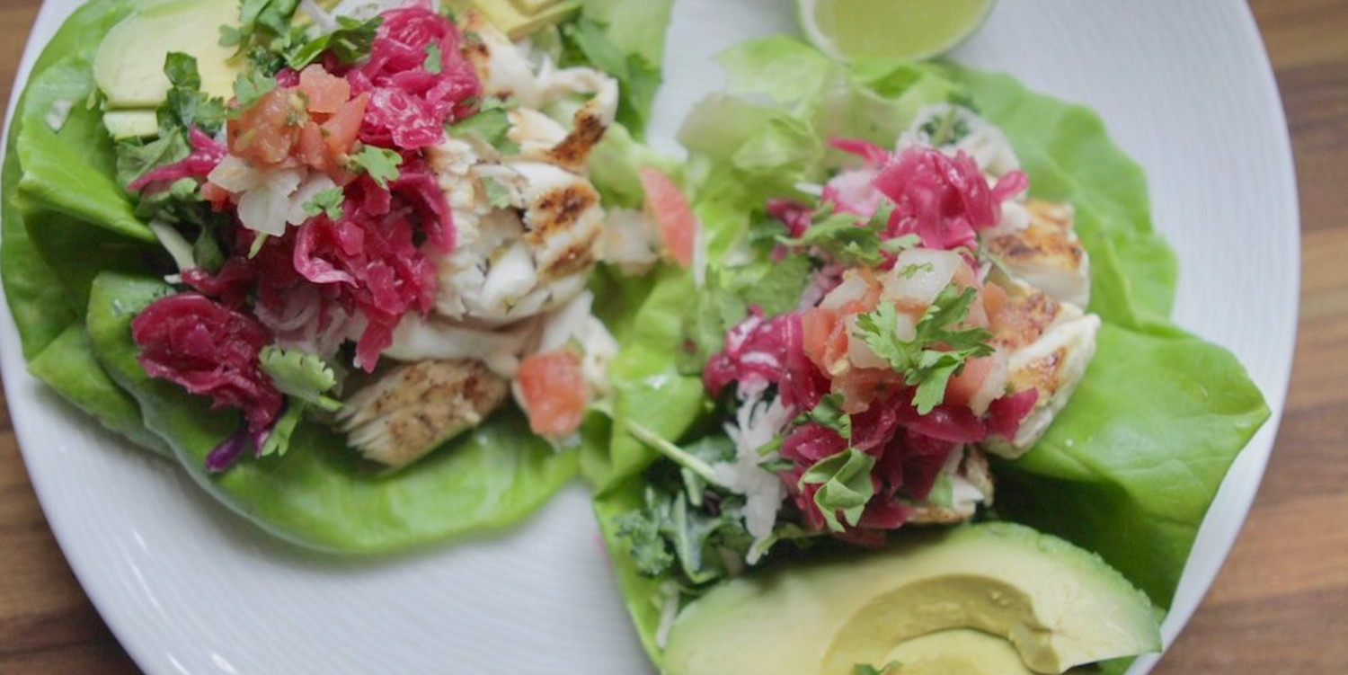 Mahi Mahi Fish Tacos on Lettuce